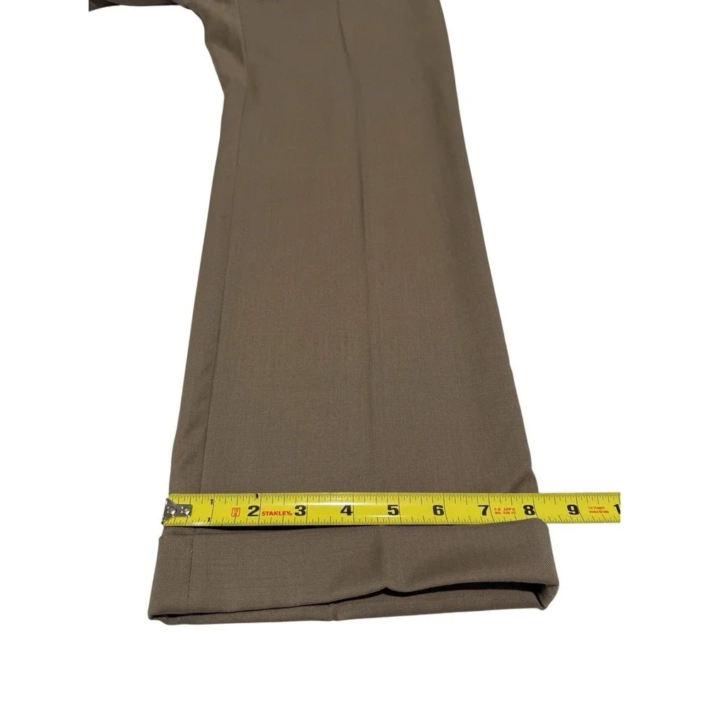 Ballin Comfort-EZE Super 120s Wool Dress Pants Mens 35x29 Tan‎ Brown Cuffed
